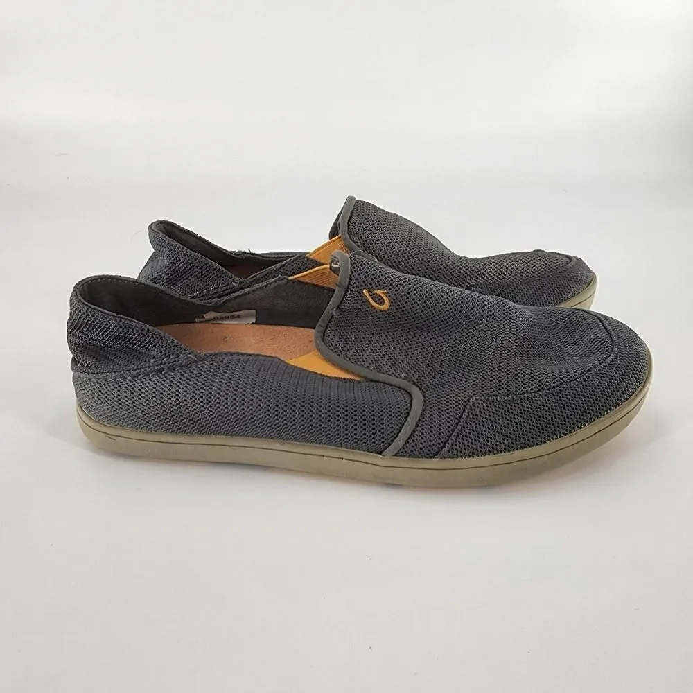 Olukai nohea mens shoes mesh slip on loafers gray 8